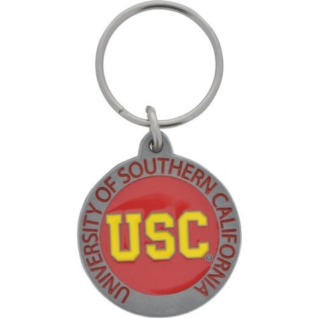 Hillman HILLMAN NCAA University of Southern California Nickel-Plated Steel Silver Round Key Ring 711313